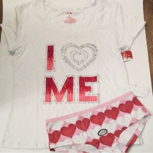 I Love Me Hearts White Tee/Panty Set 💝